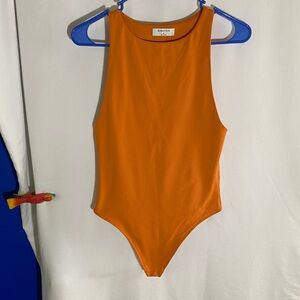 Babaton Vibrant Orange Bodysuit, Size Medium
